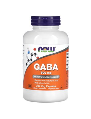 NOW Foods, GABA mit Vitamin B6, 500 mg, 200 vegetarische Kapseln NOW Foods, GABA mit Vitamin B6, 500 mg, 200 vegetarische Kapseln