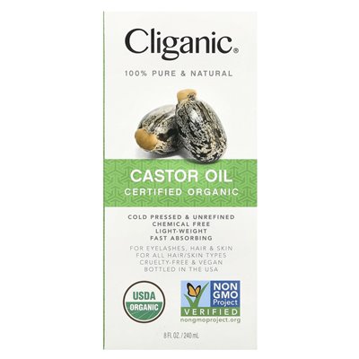 Ciganic, 100% czysty i naturalny, ekologiczny olej rycynowy, 8 fl oz (240 ml)