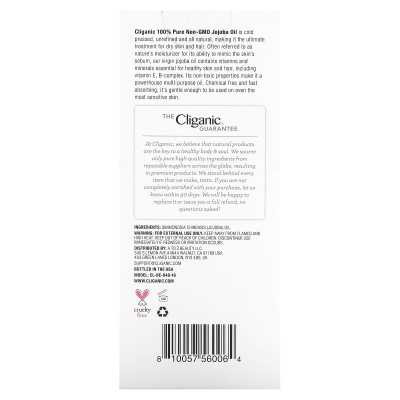 Cliganic, 100% Czyste i Naturalne, Olej Jojoba, 16 uncji (473 ml)