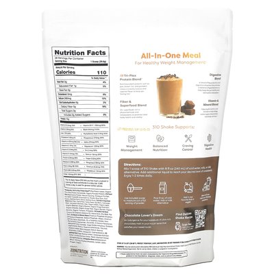 310 Nutrition, Flour Shake, Chocolate Bliss, 29.2 oz (828.8 g)