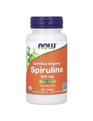 NOW Foods, Certified Organic Spirulina, 3,000 mg, 100 Tablets (500 mg per Tablet)