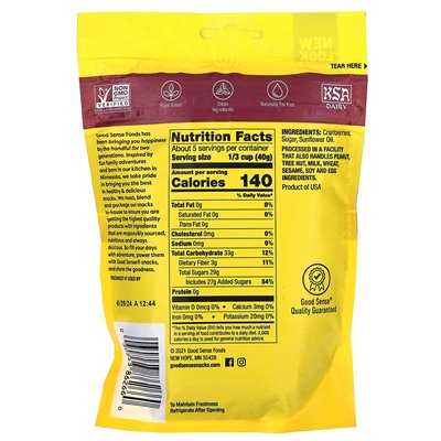 Consciousness, cranberries, dried and sweetened, 6.5 oz (184 g)