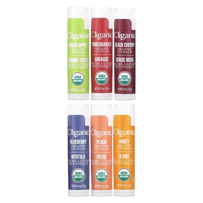 Kliganiczny, organiczny balsam do ust, 6 pakietów, 0,15 uncji (4,25 g)
