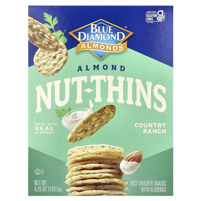 Blue Diamond, Almond Nut-Thins®, Rice Crackers with Almonds, Country Ranch, 4.25 oz (120.5 g)