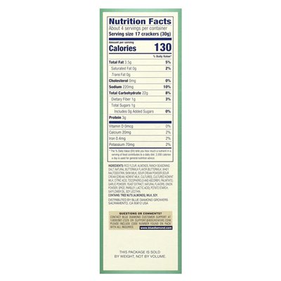 Blue Diamond, Almond Nut-Thins®, Rice Crackers with Almonds, Country Ranch, 4.25 oz (120.5 g)