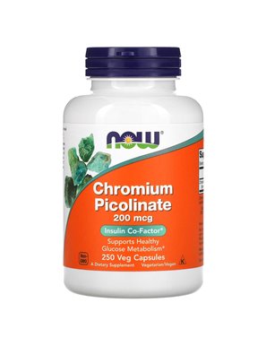 NOW Foods, Chromany Picolanian, 200 mcg, 250 Wegetariańskich Kapsułek
