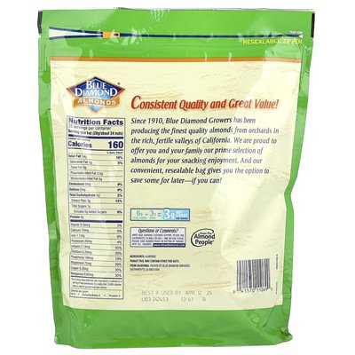 Blue Diamond, Almonds, Whole Natural, 25 oz (709 g)
