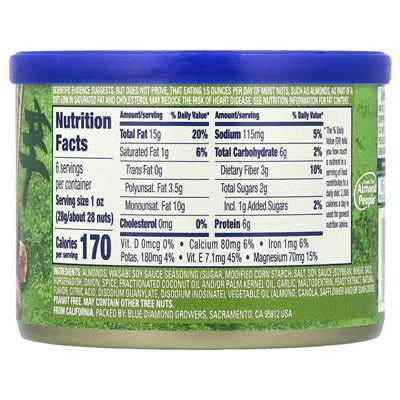 Blue Diamond, almond, bold, wasabi and soy sauce, 6 oz (170 g)