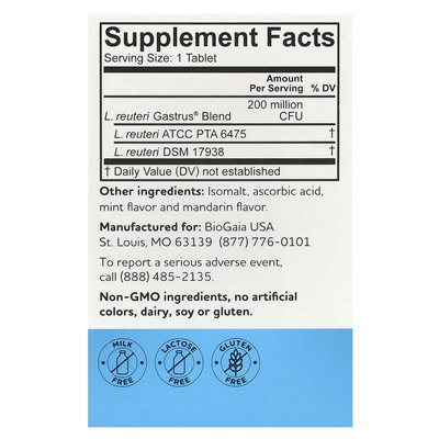 Biogaia, Gastrus for Optimal Gut Health, Mandarin, 30 Tablets