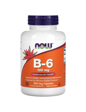 NOW Foods, B-6, 100 mg, 250 Gemüsekapseln NOW Foods, B-6, 100 mg, 250 Gemüsekapseln