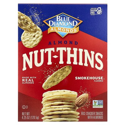 Blue Diamond, Almond Nut-Thins®, Rice Crackers with Almonds, Smokehouse®, 4.25 oz (120.5 g)