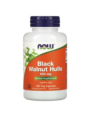 NOW Foods, Black Walnut Hulls, 500 mg, 100 Veg Capsules NOW Foods, Black Walnut Hulls, 500 mg, 100 Veg Capsules