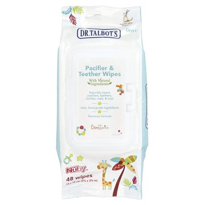 Dr Talbot's, smocifier and Teether Wipes, 0 m +, waniliowe mleko, 48 chusteczek