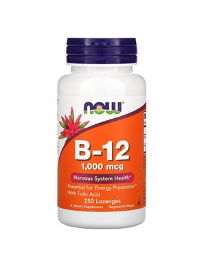 NOW Foods, B-12, 1000 micrograms, 250 lozenges NOW Foods, B-12, 1000 micrograms, 250 lozenges