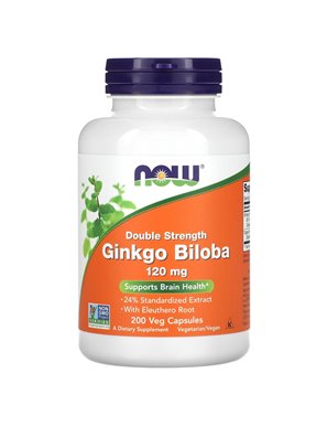 NOW Foods, Ginkgo Biloba, Double Strength, 120 mg, 200 kapsułek roślinnych