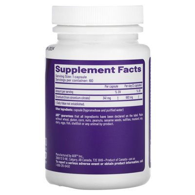 Advanced Orthomolecular Research AOR, Strontium Support II, 341 mg, 60 capsules