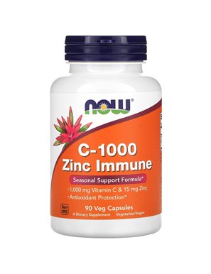 NOW Foods, C-1000 Zinc Immune, Vitamin C, 1000 mg & Zinc, 15 mg, 90 Vegetarian Capsules