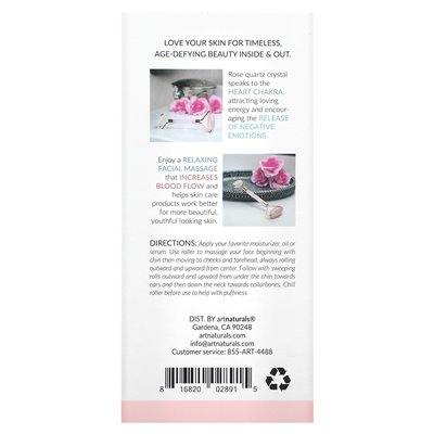 Artnaturals, Crystal Rose Quartz Roller, 1 rolek Artnaturals, Crystal Rose Quartz Roller, 1 rolek