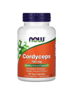NOW Foods, Cordyceps, 750 mg, 90 kapsułek roślinnych