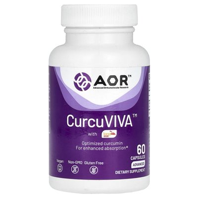 Zaawansowane badania ortomolekularne AOR, CurCuviva ™ z Longvida®, 80 mg, 60 kapsułek