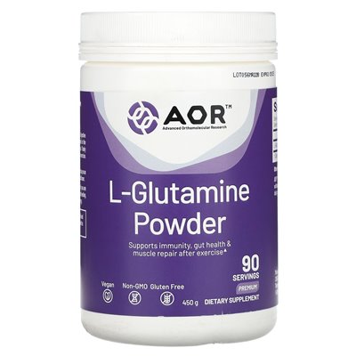Zaawansowane badania ortomolekularne AOR, L-glutamina w proszku, premium, 5000 mg, 450 g Zaawansowane badania ortomolekularne AOR, L-glutamina w proszku, premium, 5000 mg, 450 g