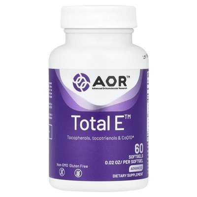 Zaawansowane badania ortomolekularne AOR, Total E ™, 60 miękkich