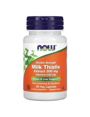 NOW Foods, Milk Thistle, Double Strength, 300 mg, 50 Veg Capsules