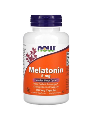 NOW Foods, Melatonin, 5 mg, 180 vegetarische Kapseln NOW Foods, Melatonin, 5 mg, 180 vegetarische Kapseln