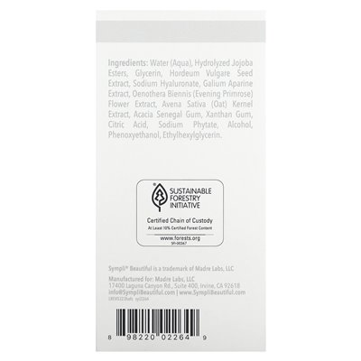 Sympli Beautiful, serumdipity, kwas hialuronowy surowica twarzy, 1 fl Oz (30 ml) Sympli Beautiful, serumdipity, kwas hialuronowy surowica twarzy, 1 fl Oz (30 ml)
