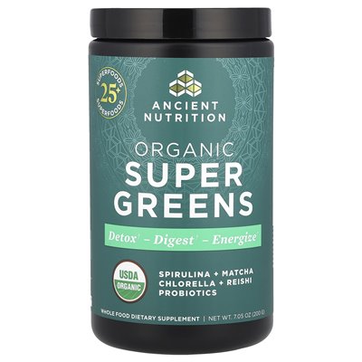 Starożytne odżywianie, organiczne super zielone, 7,05 uncji (200 g)