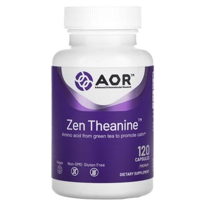 Zaawansowane badania ortomolekularne AOR, Zen Theanine ™, 225 mg, 120 kapsułek