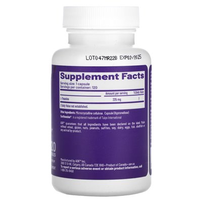 Zaawansowane badania ortomolekularne AOR, Zen Theanine ™, 225 mg, 120 kapsułek