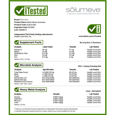 Solumeve, multivitamin iron jellies, gelatin, grapes, 100 vegetarian gummies
