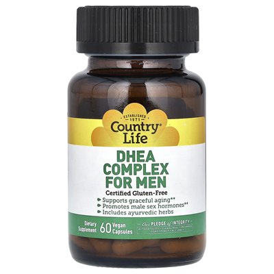 Country Life, Dhea Complex for Men, 60 wegańskich kapsułek Country Life, Dhea Complex for Men, 60 wegańskich kapsułek