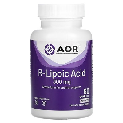 Advanced Orthomolecular Research AOR, R-Liponsäure, 300 mg, 60 vegetarische Kapseln