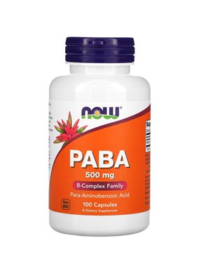 NOW Foods, Para-Aminobenzoesäure (PABA), 500 mg, 100 Kapseln