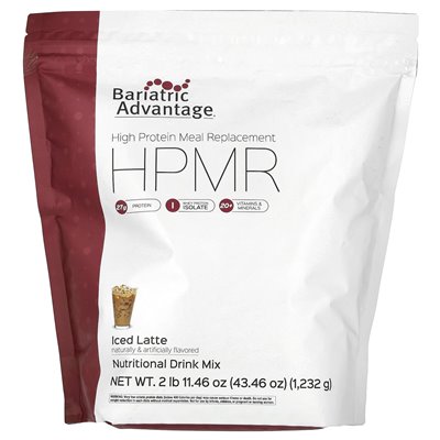 Zaleta bariatryczna, HPMR, wymiana posiłków o wysokiej białku, lodowany latte, 2 funty 11,46 uncji (1232 g)