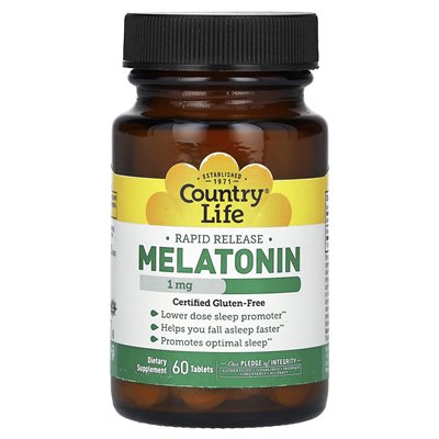 Życie country, melatonina, szybkie wydanie, 1 mg, 60 tabletek