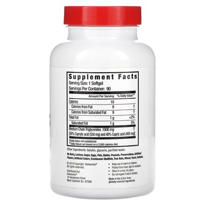 DietWorks, MCT Oil, 1000 mg, 90 miękkich