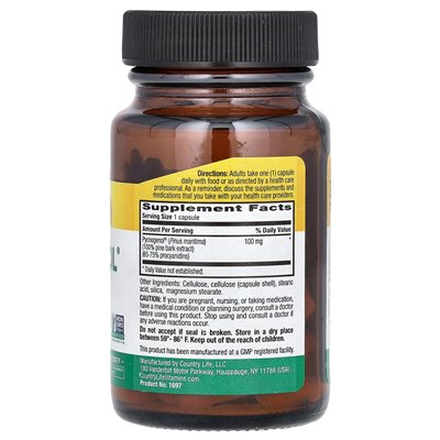 Country Life, Pycnogenol, 100 mg, 30 vegane Kapseln