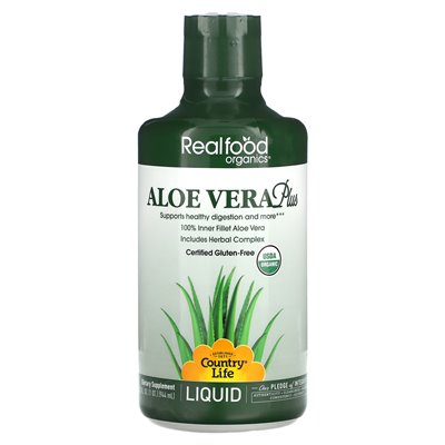 Country Life, Realfood Organics, Aloe Vera Plus, 32 Fl Oz (944 ml) Country Life, Realfood Organics, Aloe Vera Plus, 32 Fl Oz (944 ml)
