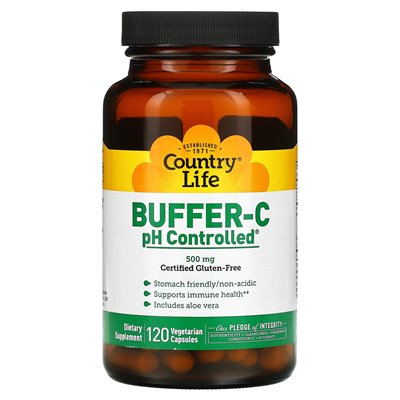 Życie country, bufor-C, kontrolowane pH, 500 mg, 120 kapsułek wegetariańskich