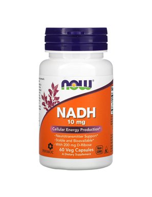 NOW Foods, NADH, 10 mg, 60 Vegetarian Capsules NOW Foods, NADH, 10 mg, 60 Vegetarian Capsules