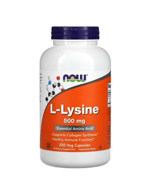 NOW Foods, L-Lysine, 500mg, 250 Vegetarian Capsules NOW Foods, L-Lysine, 500mg, 250 Vegetarian Capsules