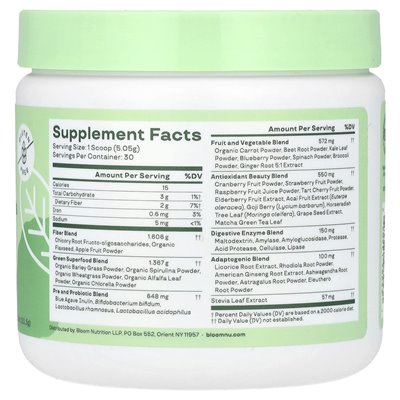 Bloom, Greens &amp Superfoods, oryginał, 5,3 uncji (151,5 g)
