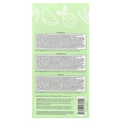 Bloom, Greens &amp Superfoods, Tropical Pack, 18 paczek, 3,6 uncji (102,36 g)