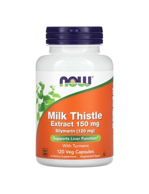 NOW Foods, Milk Thistle Extract with Turmeric, 150 mg, 120 Vegetarian Capsules NOW Foods, Milk Thistle Extract with Turmeric, 150 mg, 120 Vegetarian Capsules