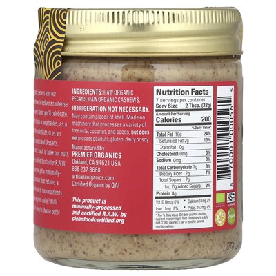 Artisana, organiczne, surowe masło pekan z nerkowciami, 8 uncji (227 g) Artisana, organiczne, surowe masło pekan z nerkowciami, 8 uncji (227 g)