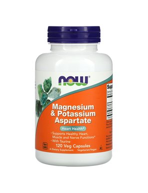 NOW Foods, Magnesium- und Kaliumaspartat, 120 vegetarische Kapseln
