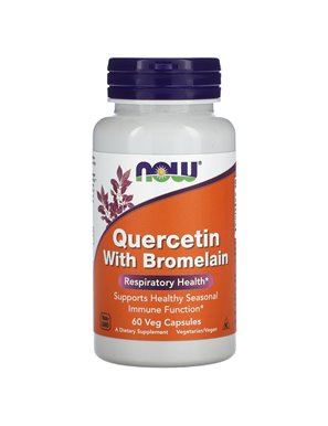 NOW Foods, Quercetin with Bromelain, 60 Vegetarian Capsules NOW Foods, Quercetin with Bromelain, 60 Vegetarian Capsules